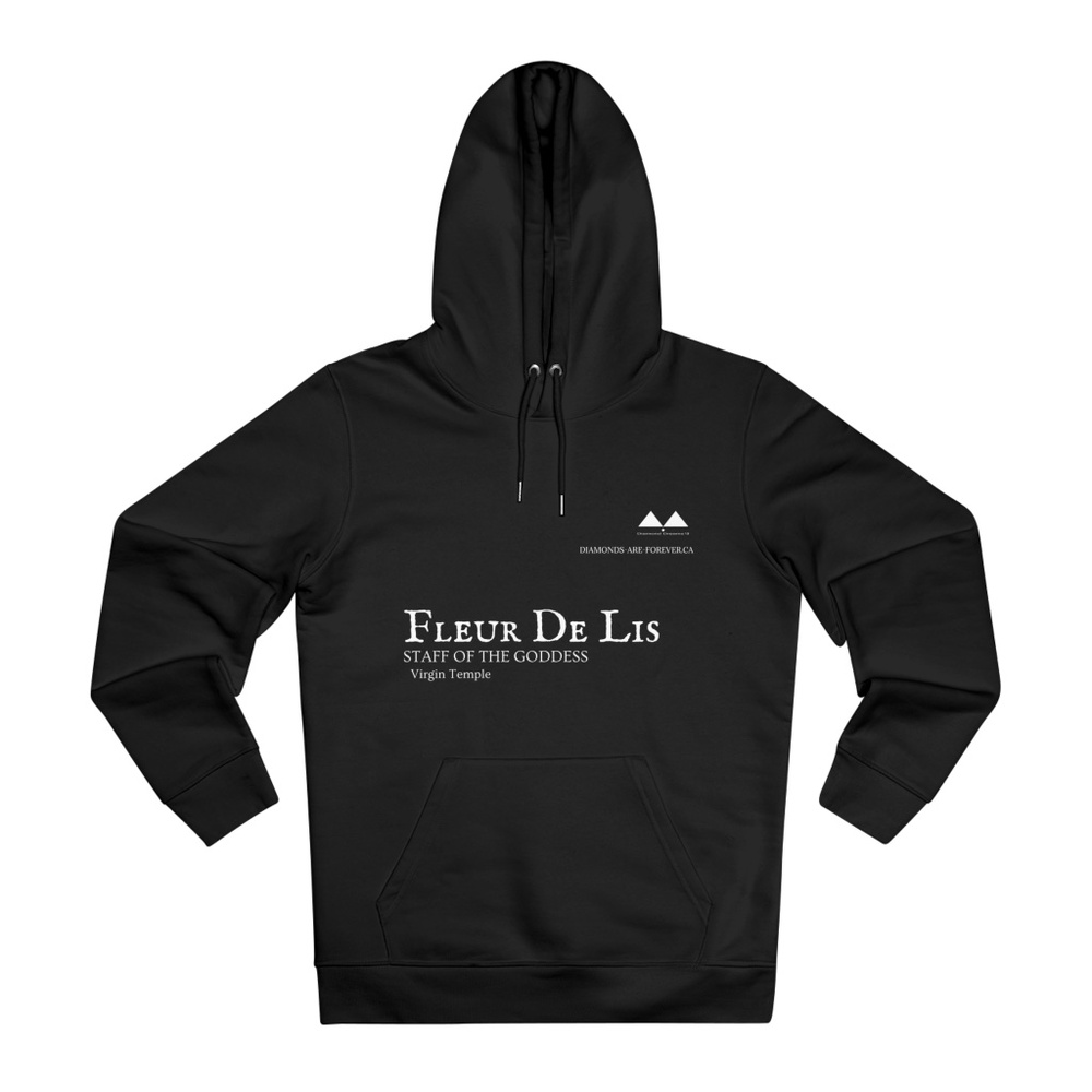 Fleur De Lis Organic Cotton Black Hoodie / White Hoodie